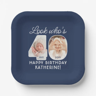 Assiettes En Carton Couleurs DIY • Joyeux Anniversaire 40 ans 2 Photos