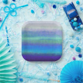 Assiettes En Carton Couleurs douces bleu et vert (Fête)