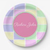 Assiettes En Carton Couleurs douces pépinières (Devant)