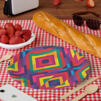 Assiettes En Carton Couleurs du drapeau LGBTQ motif 1