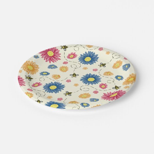 Assiettes En Carton Couleurs du ressort (Angle)