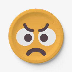 Assiettes En Carton Couleurs éditables Emoji mème face en colère migno