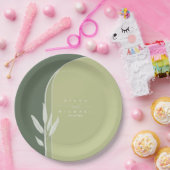 Assiettes En Carton Couleurs Eucalyptus Mariage Vert ID901 (Fête)