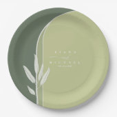 Assiettes En Carton Couleurs Eucalyptus Mariage Vert ID901 (Devant)