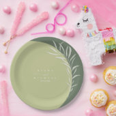 Assiettes En Carton Couleurs Eucalyptus Mariage Vert ID901 (Fête)