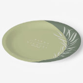 Assiettes En Carton Couleurs Eucalyptus Mariage Vert ID901 (Angle)