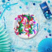 Assiettes En Carton Couleurs folles (Fête)