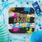 Assiettes En Carton Couleurs néon Deux Legs 2 Quit Plaques papier d'an (Fête)