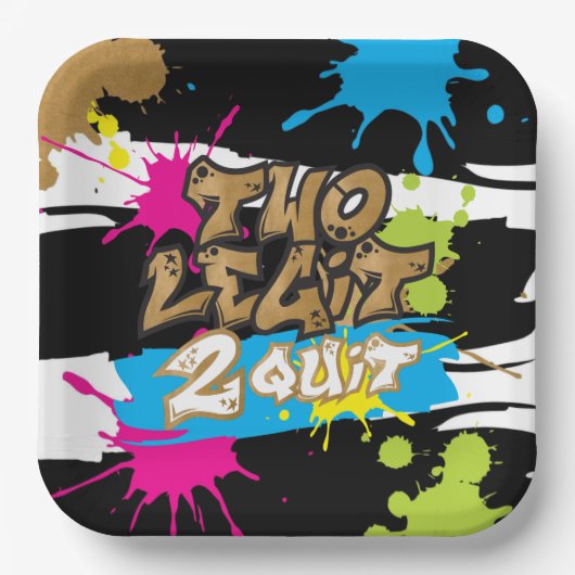 Assiettes En Carton Couleurs néon Deux Legs 2 Quit Plaques papier d'an (Recto)