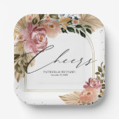 Assiettes En Carton Couleurs neutres chic Boho Floral Mariage (Recto)