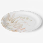 Assiettes En Carton Couleurs neutres Mariage élégant (Angle)