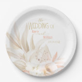 Assiettes En Carton Couleurs neutres Mariage élégant (Devant)