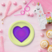 Assiettes En Carton Couleurs pastel & coeurs violets battre (Fête)