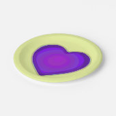 Assiettes En Carton Couleurs pastel & coeurs violets battre (Angle)
