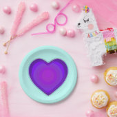 Assiettes En Carton Couleurs pastel & coeurs violets battre (Fête)