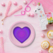 Assiettes En Carton Couleurs pastel & coeurs violets battre (Fête)