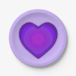 Assiettes En Carton Couleurs pastel & coeurs violets battre