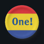 Assiettes En Carton Couleurs primaires Rouge Jaune Bleu 1er anniversai<br><div class="desc">Rouge Jaune et Bleu,  il est temps de vous célébrer ! Ce thème de fête de 1er anniversaire de couleur primaire avec une touche rétro est parfait pour célébrer votre petit garçon ou fille à leur premier anniversaire!</div>