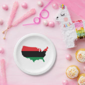 Assiettes En Carton Couleurs rouges, noires et vertes de (Fête)