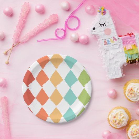 Assiettes En Carton Couleurs vives été (Fête)