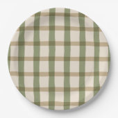 Assiettes En Carton Country Cottage Plaid (Devant)