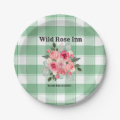 Assiettes En Carton Country En vichy Wild Roses B & B Custom Farmhouse (Devant)