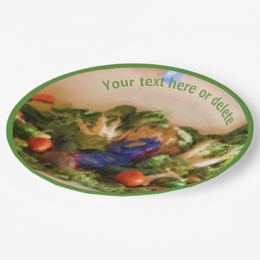 Assiettes En Carton Country Fair Légumes Art Personnalisé Party (Angle)