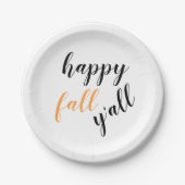 Assiettes En Carton Country Happy Fall Y'all Festive Trendy Citation (Devant)