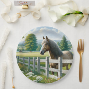 Assiettes En Carton Country Pony Horse fête d'anniversaire
