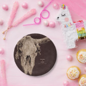 Assiettes En Carton Country Rodeo Western Brown Taureau crâne (Fête)