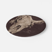 Assiettes En Carton Country Rodeo Western Brown Taureau crâne (Angle)