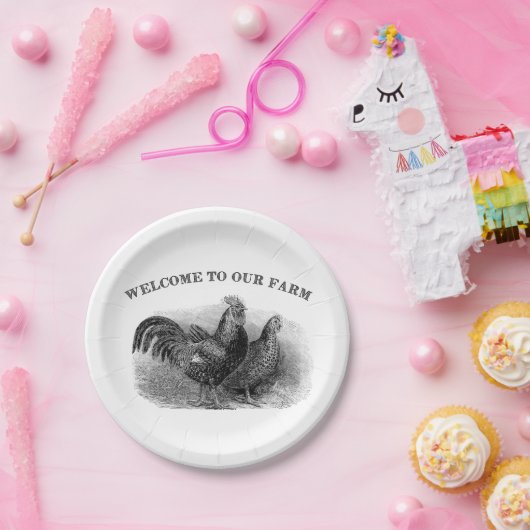 Assiettes En Carton Country Rooster et poulet n'importe quelle plaque (Fête)