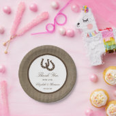 Assiettes En Carton Country Rustic Horseshoe Sur Burlap Mariage (Fête)