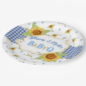 Assiettes En Carton Country Sunflower Blue En vichy Baby Q Barbeque (Angle)