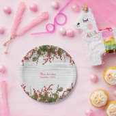 Assiettes En Carton Country Winter Holiday Berries & Pine Cone Mariage (Fête)