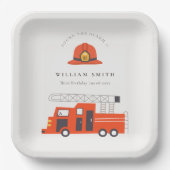 Assiettes En Carton Coupable Red Firetruck Engine Enfants N'importe qu (Recto)