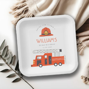 Assiettes En Carton Coupable Red Firetruck Engine Enfants N'importe qu
