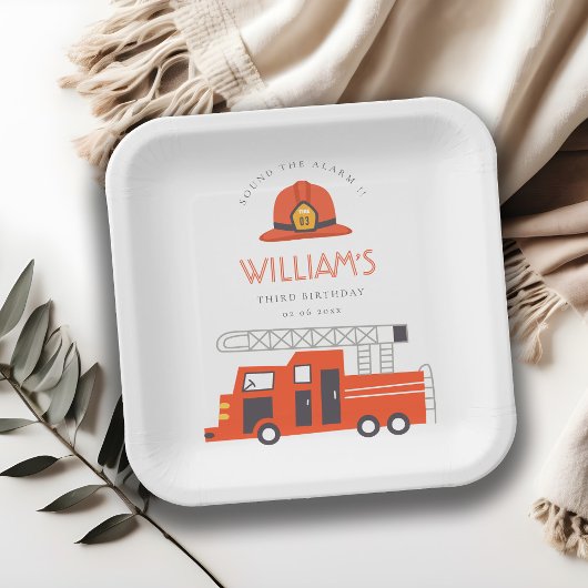 Assiettes En Carton Coupable Red Firetruck Engine Enfants N'importe qu