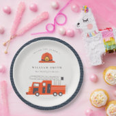 Assiettes En Carton Coupable Red Firetruck Engine Enfants N'importe qu (Fête)