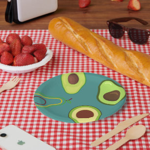 Assiettes En Carton Coupe Avocado été Vert dégradé Motif
