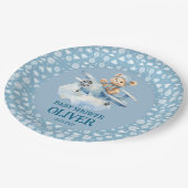 Assiettes En Carton Coupe Bear Blue Plane Time Vol Un 1er anniversaire (Angle)