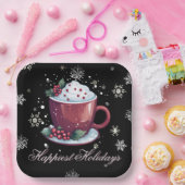 Assiettes En Carton Coupe de Noël de chocolat chaud (Fête)