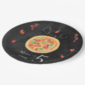 Assiettes En Carton Coupe de plaisir, anniversaire de pizza (Angle)