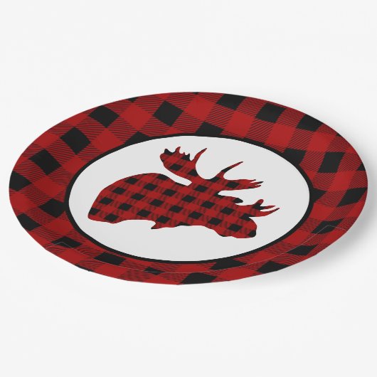 Assiettes En Carton Coupe d'orignal du pays mignon (Angle)