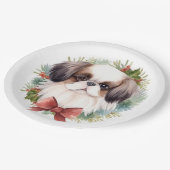 Assiettes En Carton Coupe festive japonaise de germe de Noël (Angle)