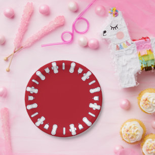 Assiettes En Carton Coupe Rouge Carton Bordure Première Période