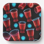 Assiettes En Carton Coupes rouges Carré Beer Bash (Recto)