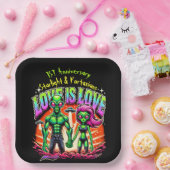 Assiettes En Carton Couple Alien dans l'amour cosmique (Fête)
