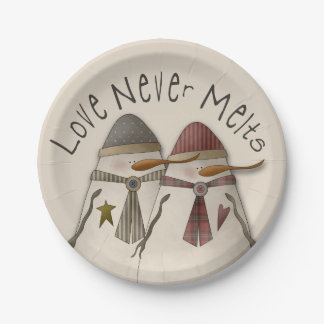 Assiettes En Carton Couple de neige