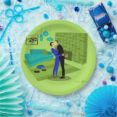 Assiettes En Carton Couple gay rétro dans l'amour (Fête)